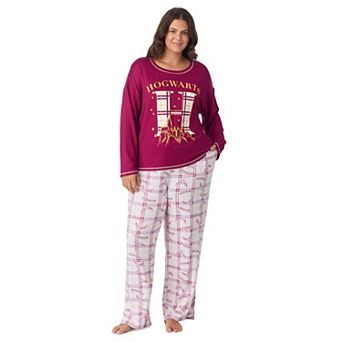 Plus Size Harry Potter Long Sleeve Pajama Top & Pajama Bottoms Set