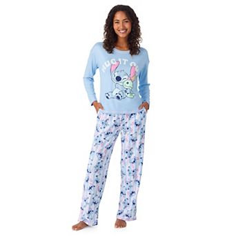 Women's Disney's Lilo & Stitch Long Sleeve Pajama Top & Pajama Bottoms Set