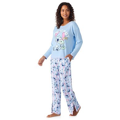Women's Disney's Lilo & Stitch Long Sleeve Pajama Top & Pajama Bottoms Set