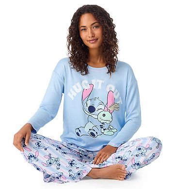 Women's Disney's Lilo & Stitch Long Sleeve Pajama Top & Pajama Bottoms Set