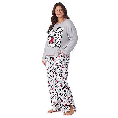 Plus Size Disney's Mickey Mouse Long Sleeve Pajama Top & Pajama Pants Set