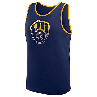 Men's Logo Athletic Navy Milwaukee Brewers Unmatched Success Tank Top
