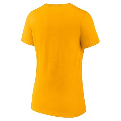 Women's Gold Los Angeles Lakers Unrivaled V-Neck T-Shirt