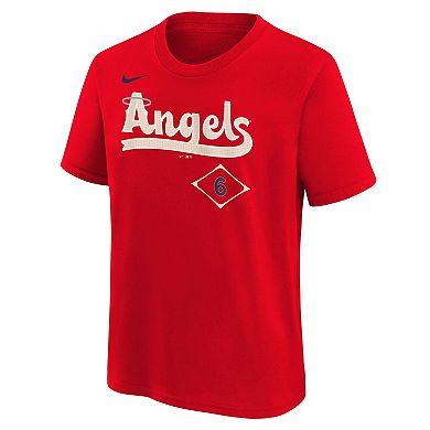 Youth Nike Anthony Rendon Red Los Angeles Angels Fuse City Connect Name & Number T-Shirt
