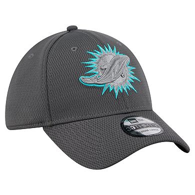 Men's New Era Graphite Miami Dolphins Main 39THIRTY Flex Hat