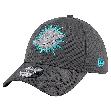 Men's New Era Graphite Miami Dolphins Main 39THIRTY Flex Hat
