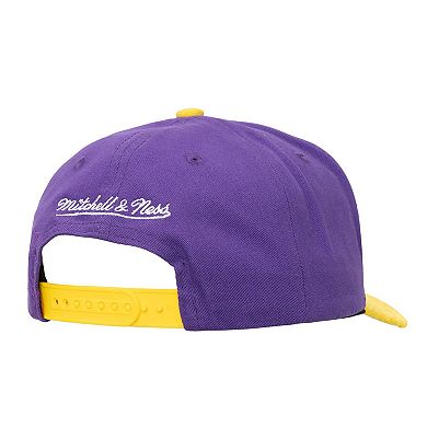 Men's Mitchell & Ness Purple/Gold Los Angeles Lakers May Flowers Adjustable Hat
