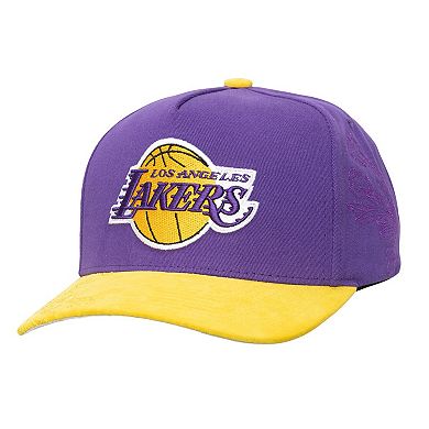 Men's Mitchell & Ness Purple/Gold Los Angeles Lakers May Flowers Adjustable Hat