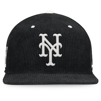 Men's Nike Black New York Mets Pro Corduroy Structured Snapback Hat