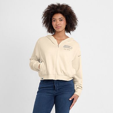 Women's Nike Cream Seattle Seahawks Glory Cropped Full-Zip Hoodie