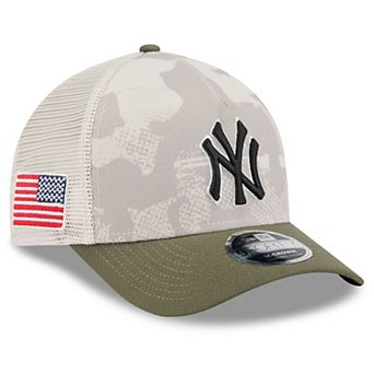 Men's New Era Light Beige/Olive New York Yankees 2025 Armed Forces Day 9FORTY M-Crown A-Frame Adjustable Hat