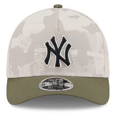 Men's New Era Light Beige/Olive New York Yankees 2025 Armed Forces Day 9FORTY M-Crown A-Frame Adjustable Hat