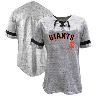 Women's�Profile Heather Gray San Francisco Giants Lace-Up Fleck T-Shirt