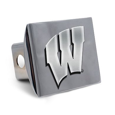 WinCraft Wisconsin Badgers Premium Metal Chrome Universal Hitch Cover