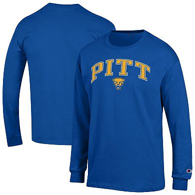 Men's Champion® Royal Pitt Panthers Arch Over Logo Long Sleeve T-Shirt