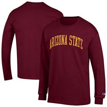 Men's Champion Maroon Arizona State Sun Devils Basic Arch Long Sleeve T-Shirt
