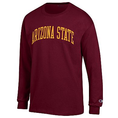 Men's Champion Maroon Arizona State Sun Devils Basic Arch Long Sleeve T-Shirt