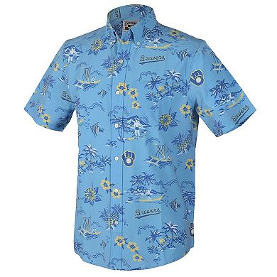Men's Reyn Spooner Light Blue Milwaukee Brewers Kekai Button-Down Shirt
