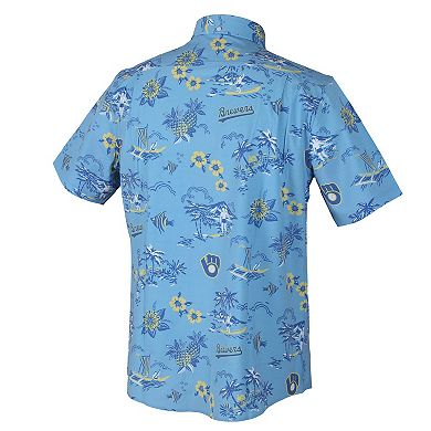 Men's Reyn Spooner Light Blue Milwaukee Brewers Kekai Button-Down Shirt
