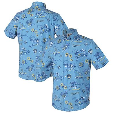 Men's Reyn Spooner Light Blue Milwaukee Brewers Kekai Button-Down Shirt