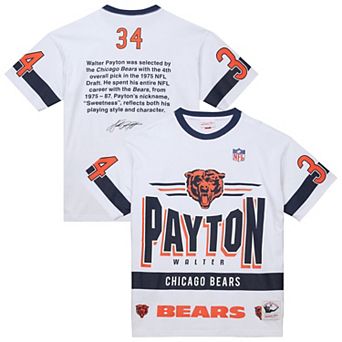 Men's�Mitchell & Ness Walter Payton White Chicago Bears Name & Number Team Origins Vintage Logo T-Shirt
