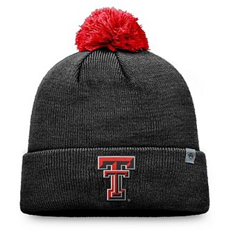 Youth��Top of the World Black Texas Tech Red Raiders Tow Cuffed Knit Hat with Pom