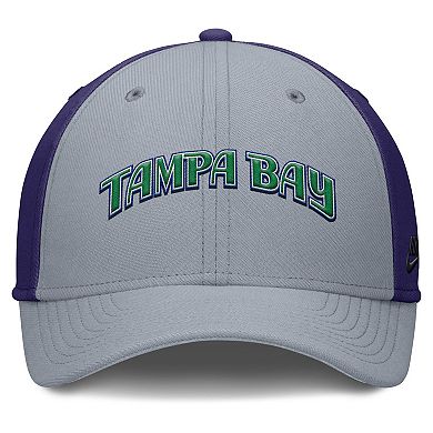 Men's Nike Gray/Purple Tampa Bay Rays Rise Swoosh Performance Flex Hat