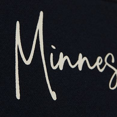 Women's Mitchell & Ness Navy/Black Minnesota Twins Cooperstown Collection Blocked Fleece Pullover Sweatshirt