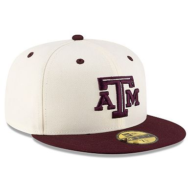 Men's New Era Cream/Maroon Texas A&M Aggies On-Field 59FIFTY Fitted Hat