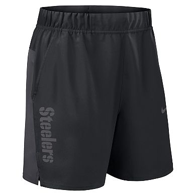 Men's Nike Black Pittsburgh Steelers Woven Victory Performance Shorts