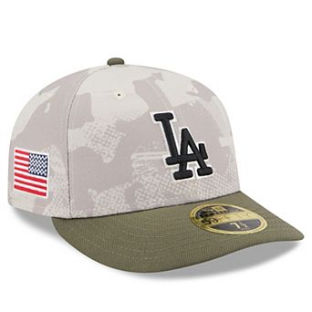 Men's New Era Light Beige/Olive Los Angeles Dodgers 2025 Armed Forces Day Low Profile 59FIFTY Fitted Hat