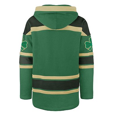 Men's '47 Kelly Green New York Knicks McLucky Superior Lace-Up Pullover Hoodie