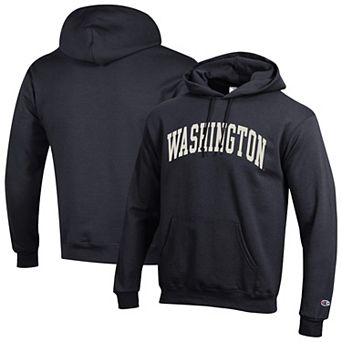 Men's Champion Black Washington Huskies Basic Arch Fleece Pullover Hoodie