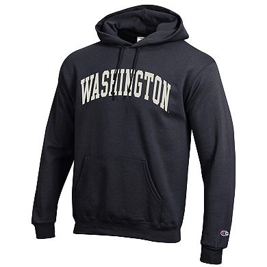 Men's Champion Black Washington Huskies Basic Arch Fleece Pullover Hoodie
