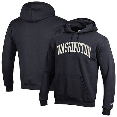 Men's Champion Black Washington Huskies Basic Arch Fleece Pullover Hoodie