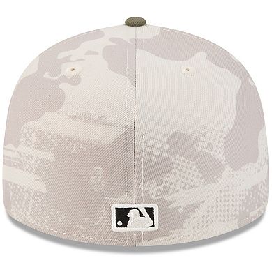 Men's New Era Light Beige/Olive Texas Rangers 2025 Armed Forces Day 59FIFTY Fitted Hat