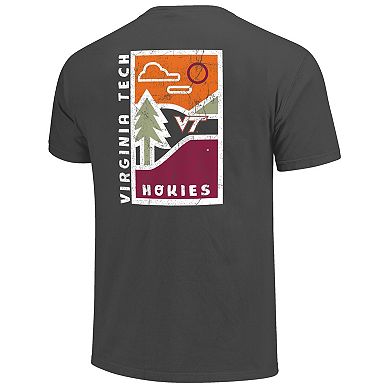 Men's Graphite Virginia Tech Hokies Comfort Colors Minimal Vista Distressed Graphics T-Shirt