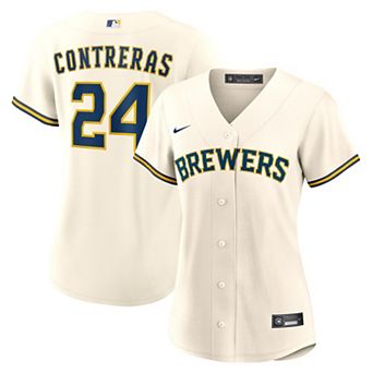 Women's Nike William Contreras Cream Milwaukee Brewers Home Replica Jersey