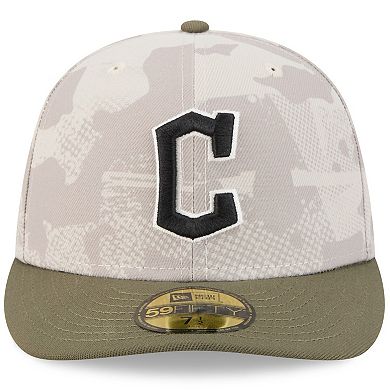 Men's New Era Light Beige/Olive Cleveland Guardians 2025 Armed Forces Day 59FIFTY Fitted Hat