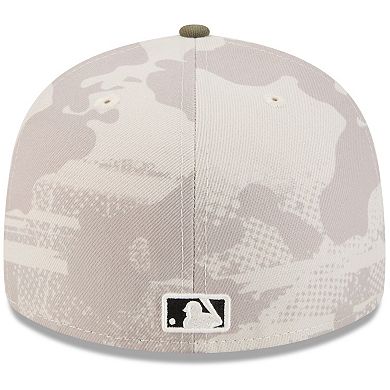 Men's New Era Light Beige/Olive Cleveland Guardians 2025 Armed Forces Day 59FIFTY Fitted Hat