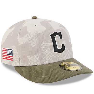 Men's New Era Light Beige/Olive Cleveland Guardians 2025 Armed Forces Day 59FIFTY Fitted Hat