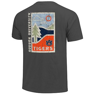 Men's Graphite Auburn Tigers Comfort Colors Minimal Vista Distressed Graphics T-Shirt