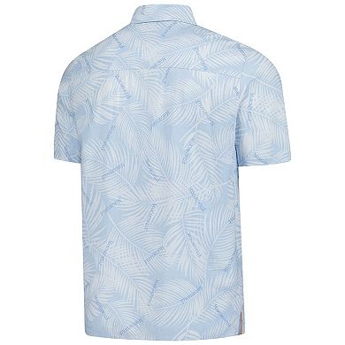 Men's Margaritaville Blue Cleveland Guardians Linen Party Button-Up Shirt