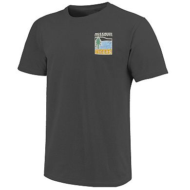 Men's Graphite Missouri Tigers Comfort Colors Minimal Vista Distressed Graphics T-Shirt