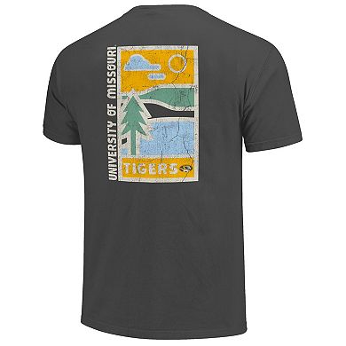 Men's Graphite Missouri Tigers Comfort Colors Minimal Vista Distressed Graphics T-Shirt