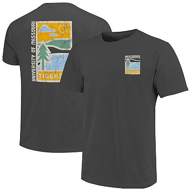 Men's Graphite Missouri Tigers Comfort Colors Minimal Vista Distressed Graphics T-Shirt