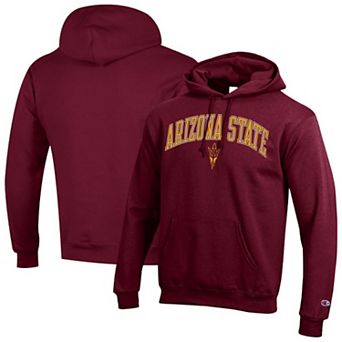 Men's Champion® Maroon Arizona State Sun Devils Arched Logo Fleece Pullover Hoodie