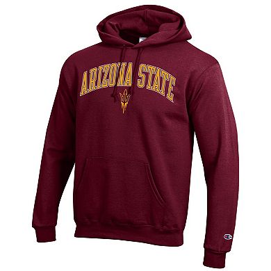 Men's Champion® Maroon Arizona State Sun Devils Arched Logo Fleece Pullover Hoodie