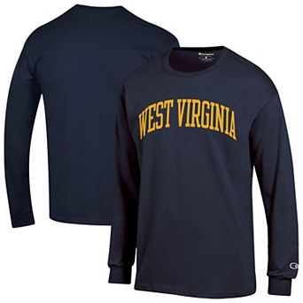 Men's Champion Navy West Virginia Mountaineers Basic Arch Long Sleeve T-Shirt
