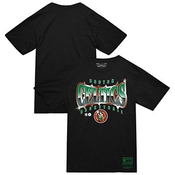 Men's Mitchell & Ness Black Boston Celtics Worldwide Collection Glow Up T-Shirt